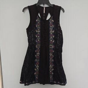 Free People Cut Out Back Embroidered Dress